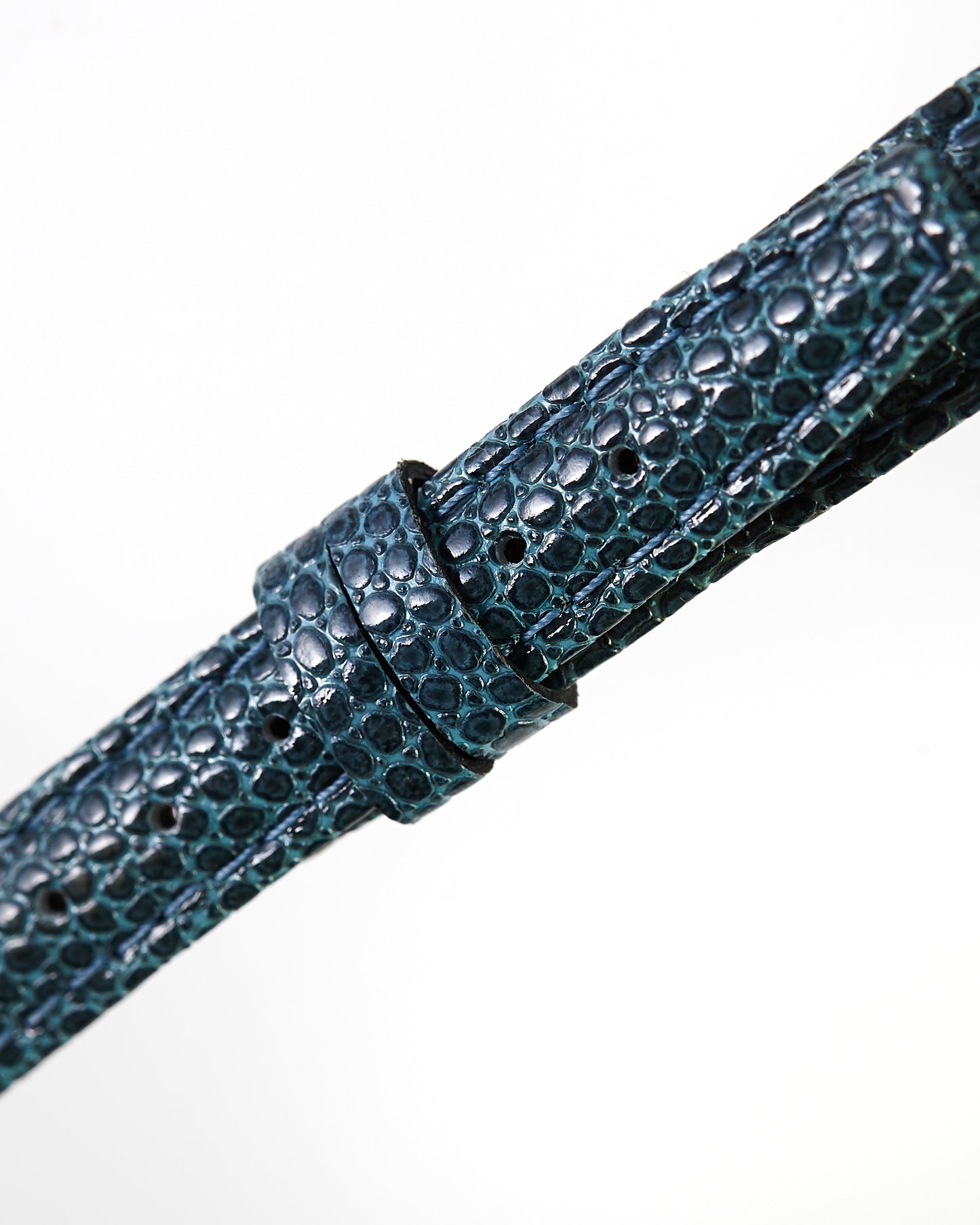 Ecclissi 12mm x 10mm Bright Blue Lizard Grain Strap 232