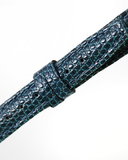 Ecclissi 12mm x 10mm Bright Blue Lizard Grain Strap 232