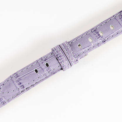 Ecclissi 12.5mm x 11mm Purple Alligator Grain Leather Strap 22910