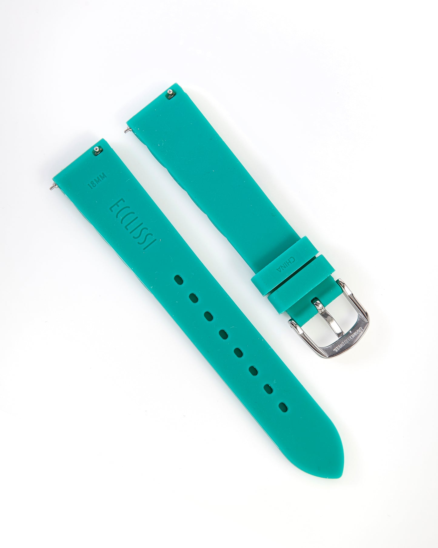 Ecclissi 18mm x 16mm Green Rubber Strap original Buckle 23980