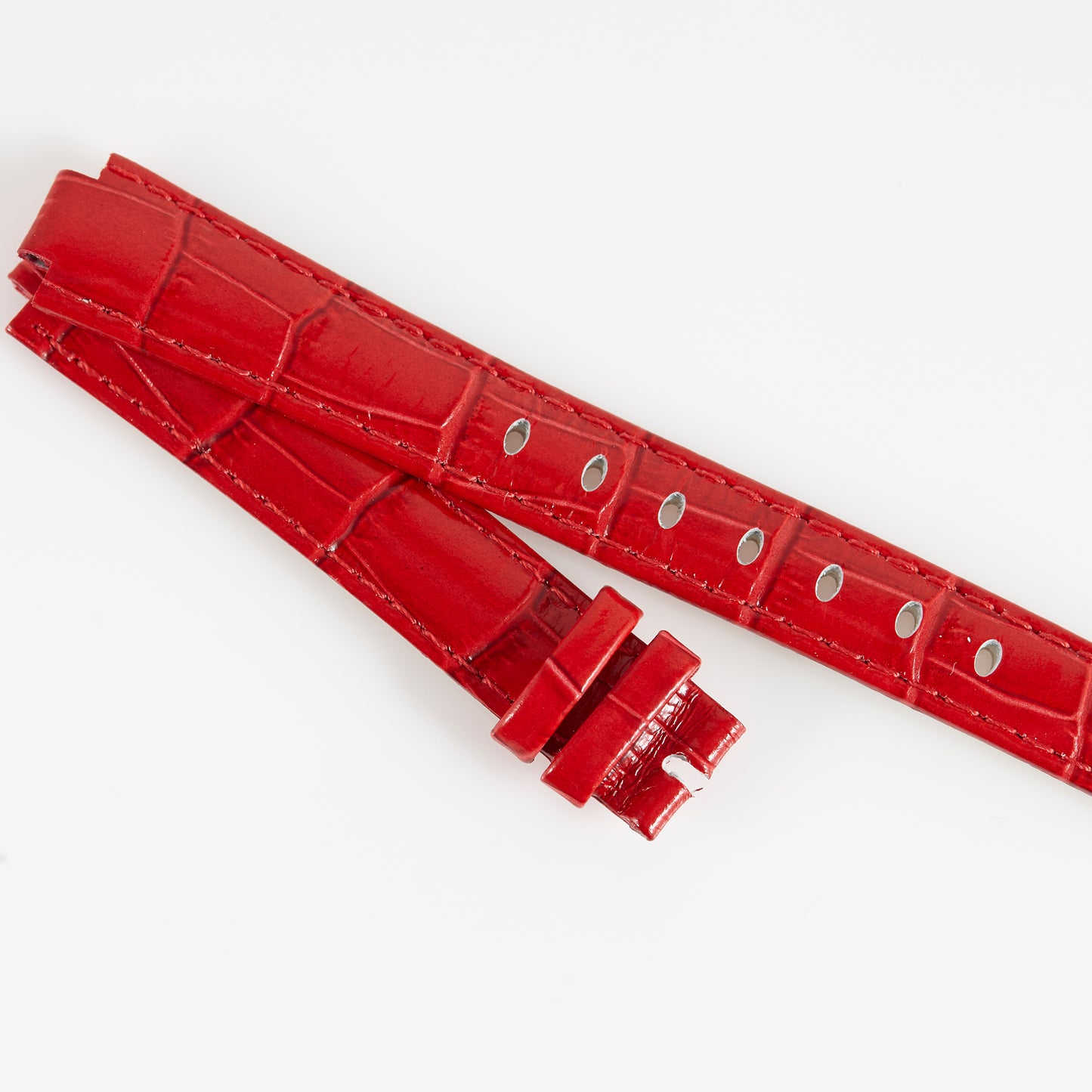 Ecclissi Red Alligator Grain Ladies Strap 15mm x 12mm notched to 8mm 80266