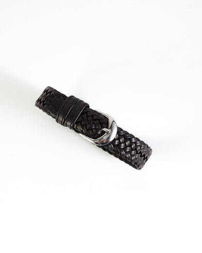 Ecclissi  14mm Black Weaved Leather One-Piece Strap original Buckle 15230