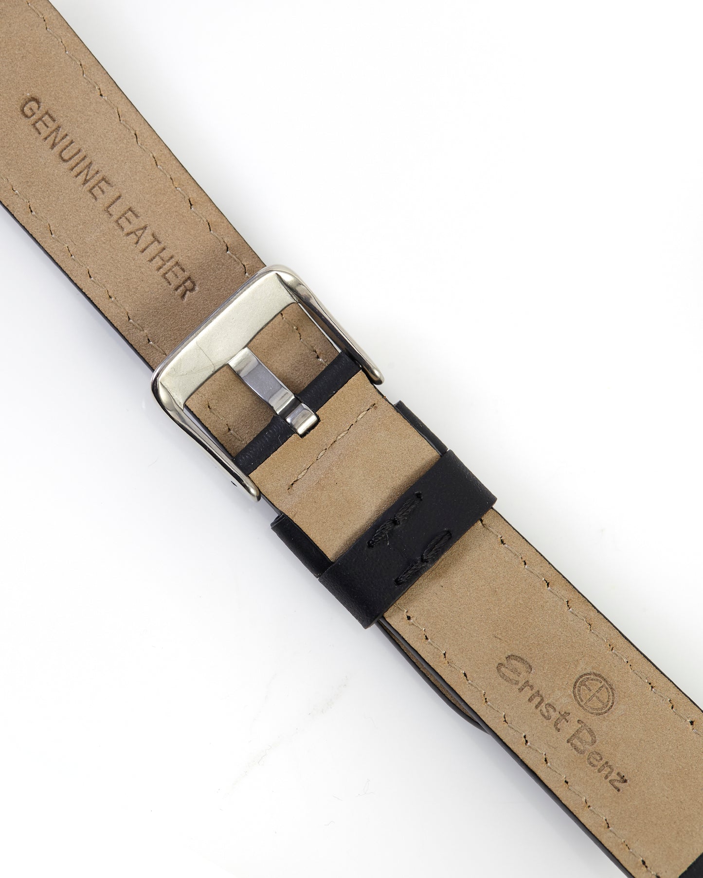 Ernst Benz 20mm x 18mm Black Band w/Matching Stitch and Original Buckle