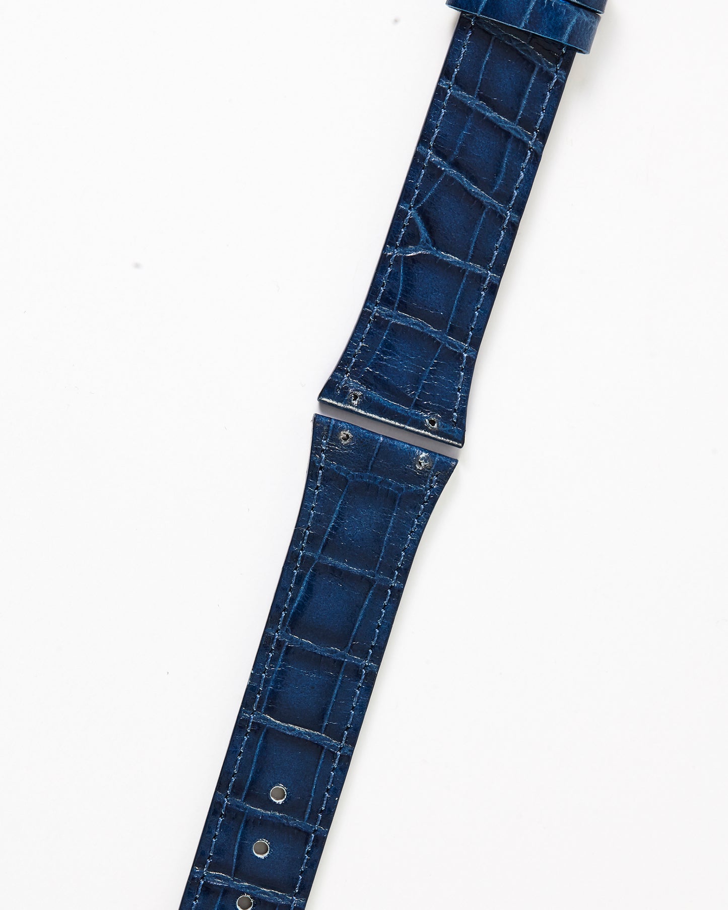 Ecclissi 10456 Blue Alligator Grain Leather Strap 20mm x 16mm with screw holes