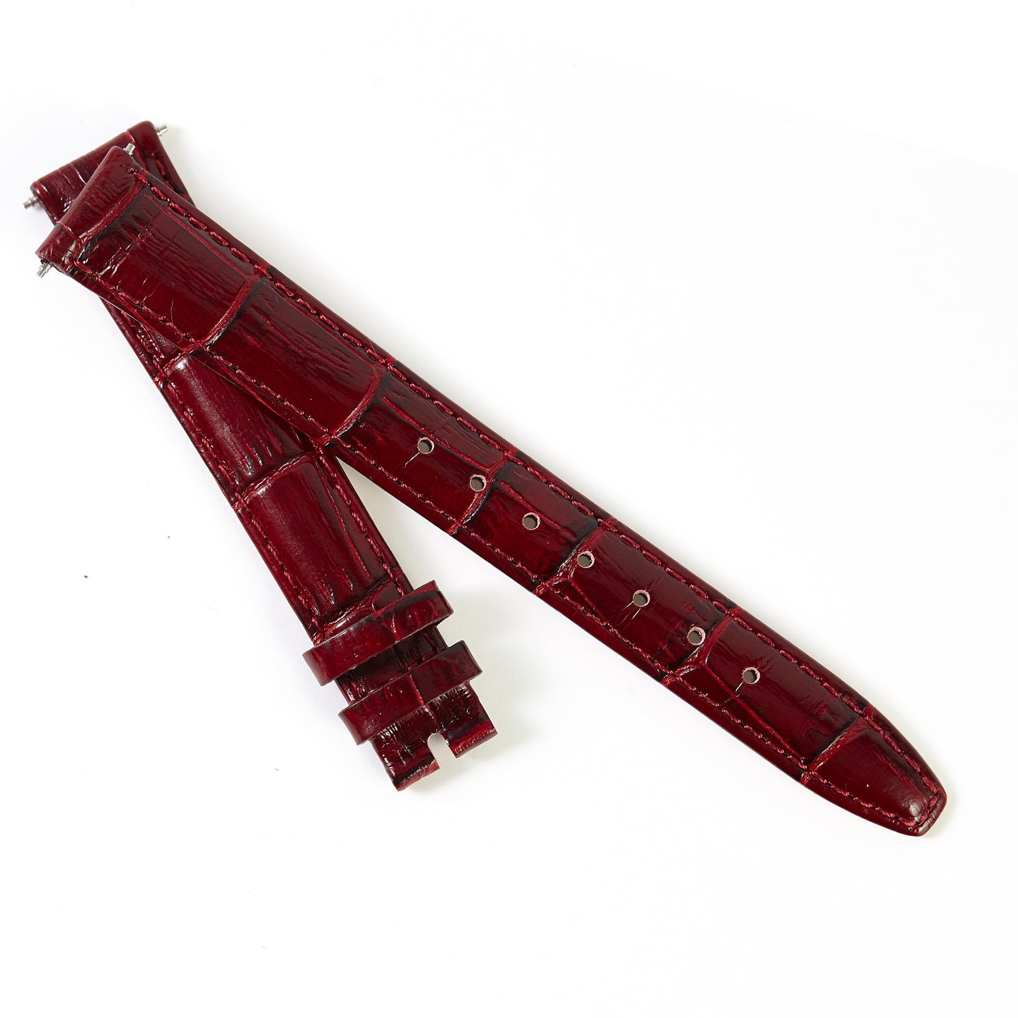 Ecclissi 14mm x 12mm Burgundy Alligator Grain Leather Strap 80325