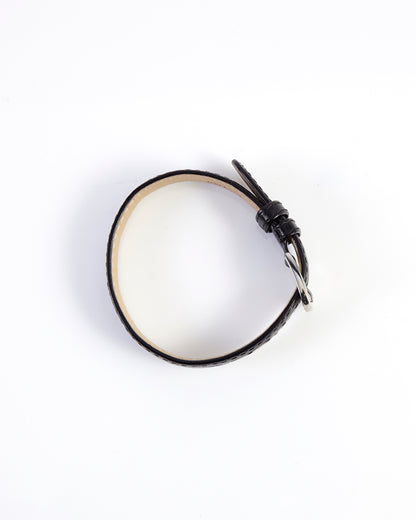 Ecclissi 12mm Black Alligator Grain Leather Ladies One-Piece Strap 23180 23183