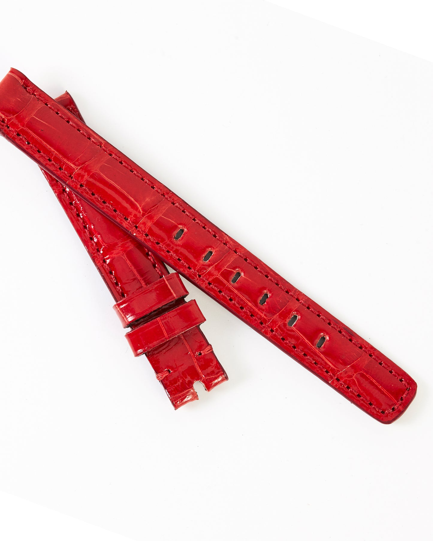 Ecclissi 12mm x 12mm Red Alligator Leather Strap 21900