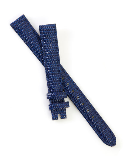 Ecclissi 12mm x 10mm Blue Leather Lizard Grain Strap 23510