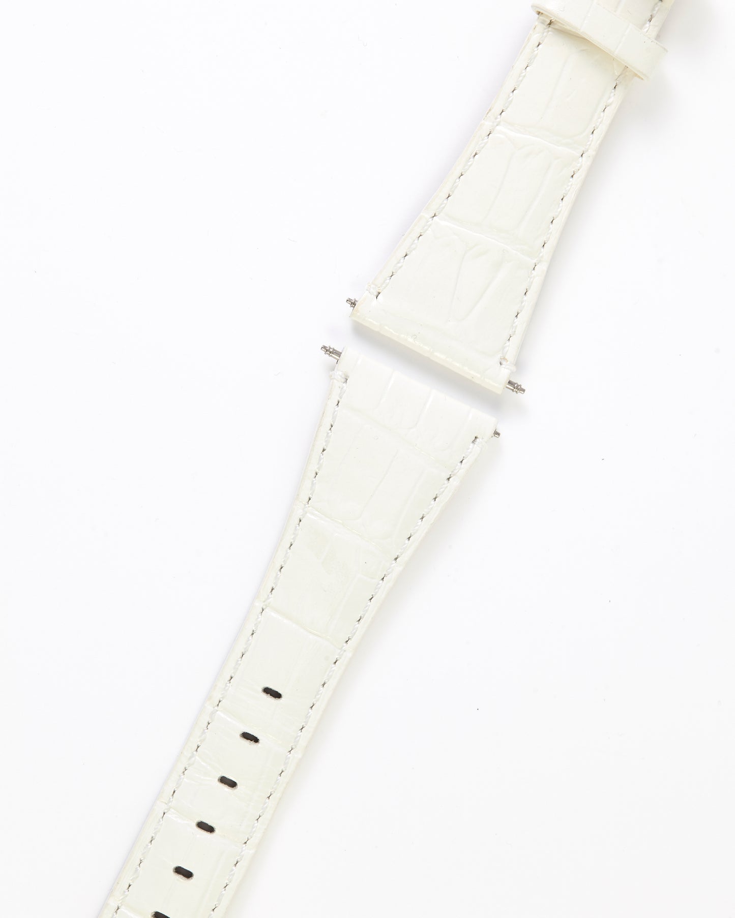 Ecclissi 23905 White Alligator Grain Leather Strap 24mm x 16mm
