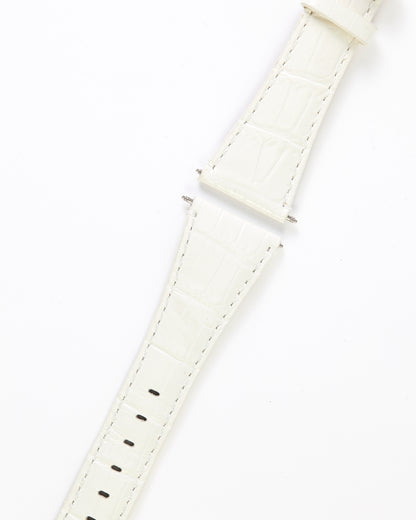 Ecclissi 23905 White Alligator Grain Leather Strap 24mm x 16mm