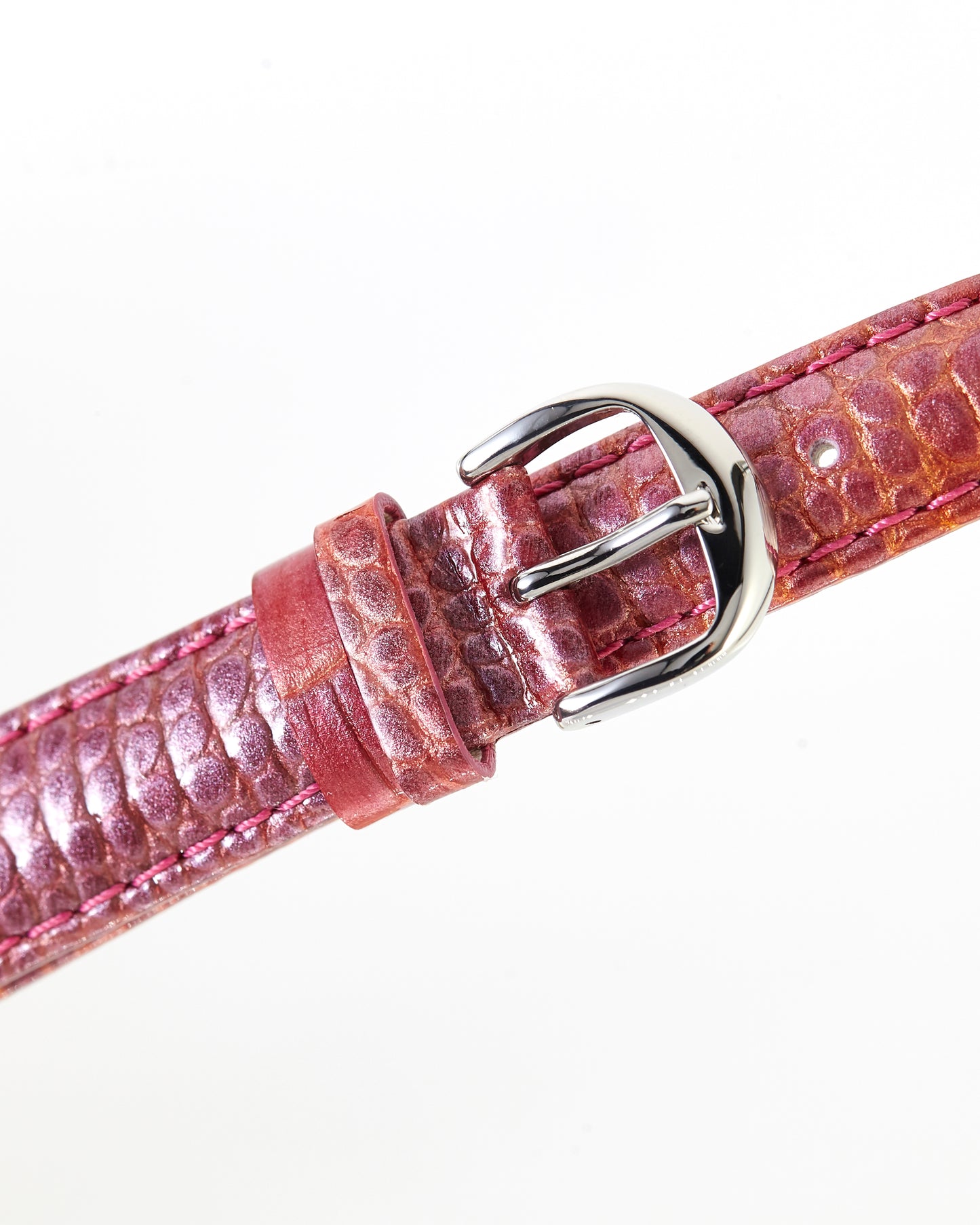 Ecclissi 16mm x 14mm Pink Leather Crocodile Grain Strap original Buckle 23515