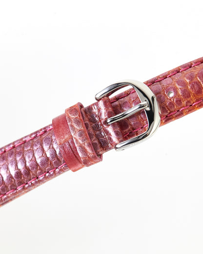 Ecclissi 16mm x 14mm Pink Leather Crocodile Grain Strap original Buckle 23515