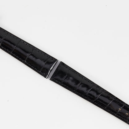 Patek Philippe Original OEM Shiny Black Padded Alligator Watch Strap 18mm x 14mm