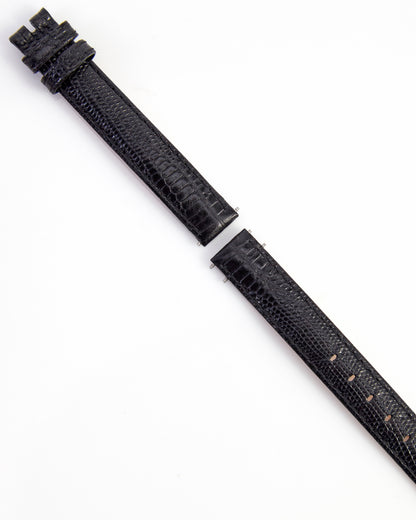 Ecclissi 12mm x 12mm Black Lizard Grain Leather Strap 62510