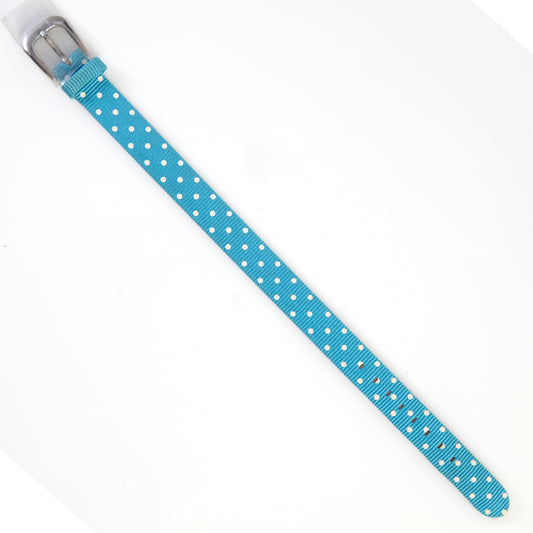 Ecclissi 12mm Light Blue Polka Dot Ribbon Leather Ladies One-Piece Strap 23180 23183