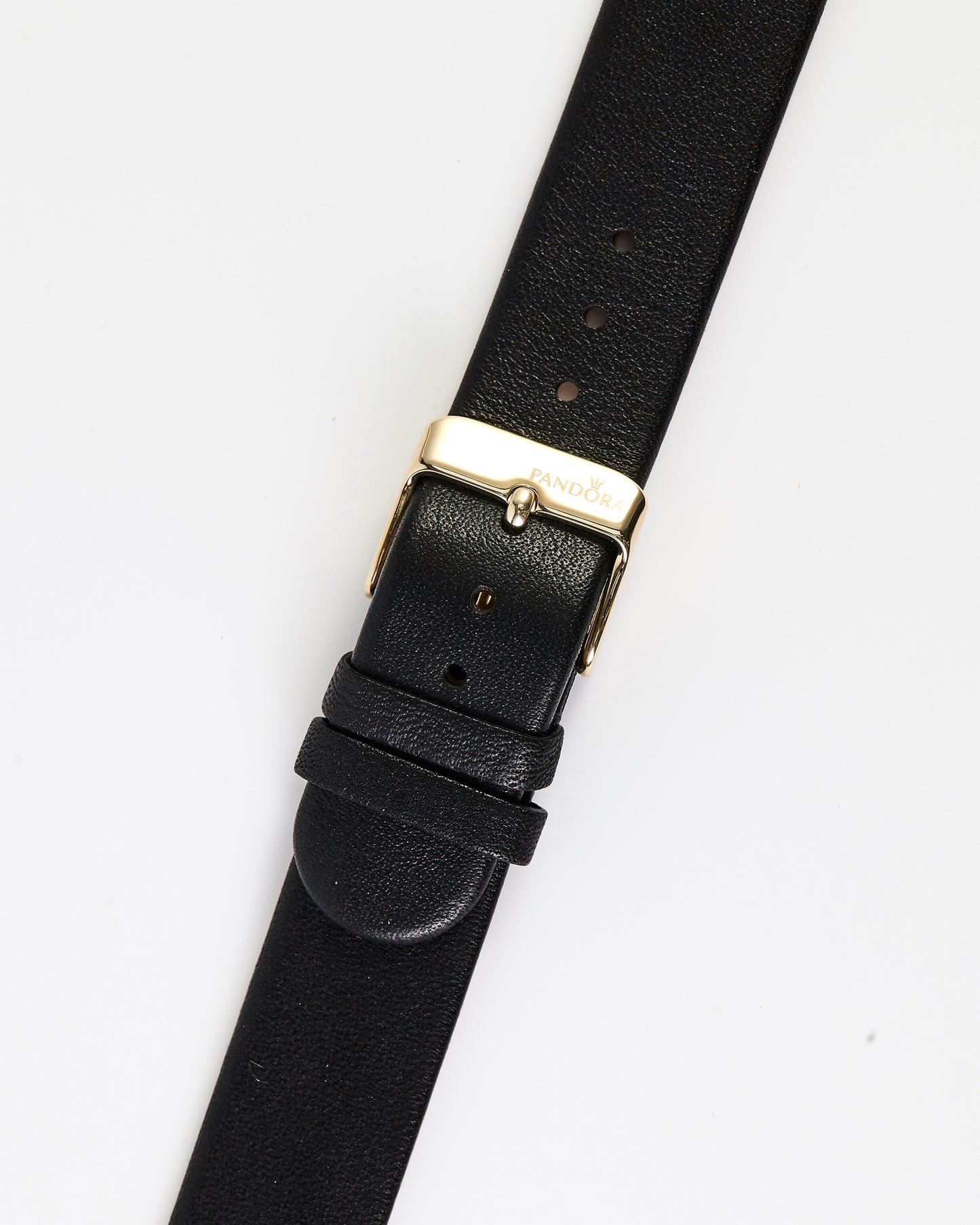 Pandora SW1089 Genuine Black Leather Strap with Gold Buckle 18mm x 18mm
