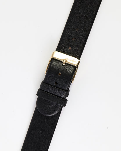 Pandora SW1089 Genuine Black Leather Strap with Gold Buckle 18mm x 18mm