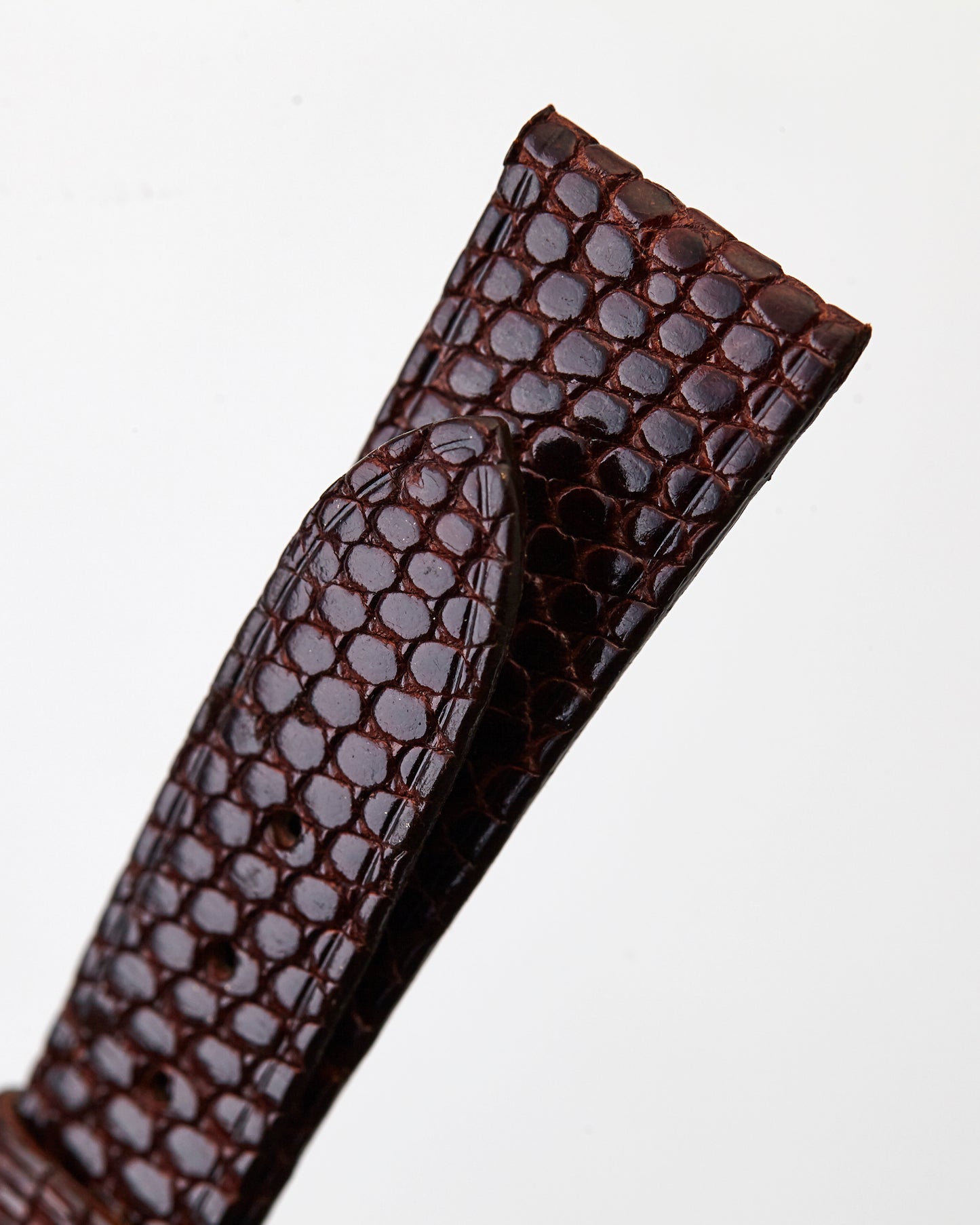 Universal Geneve 18mm x 13mm Vintage Chestnut Brown Lizard Skin Strap