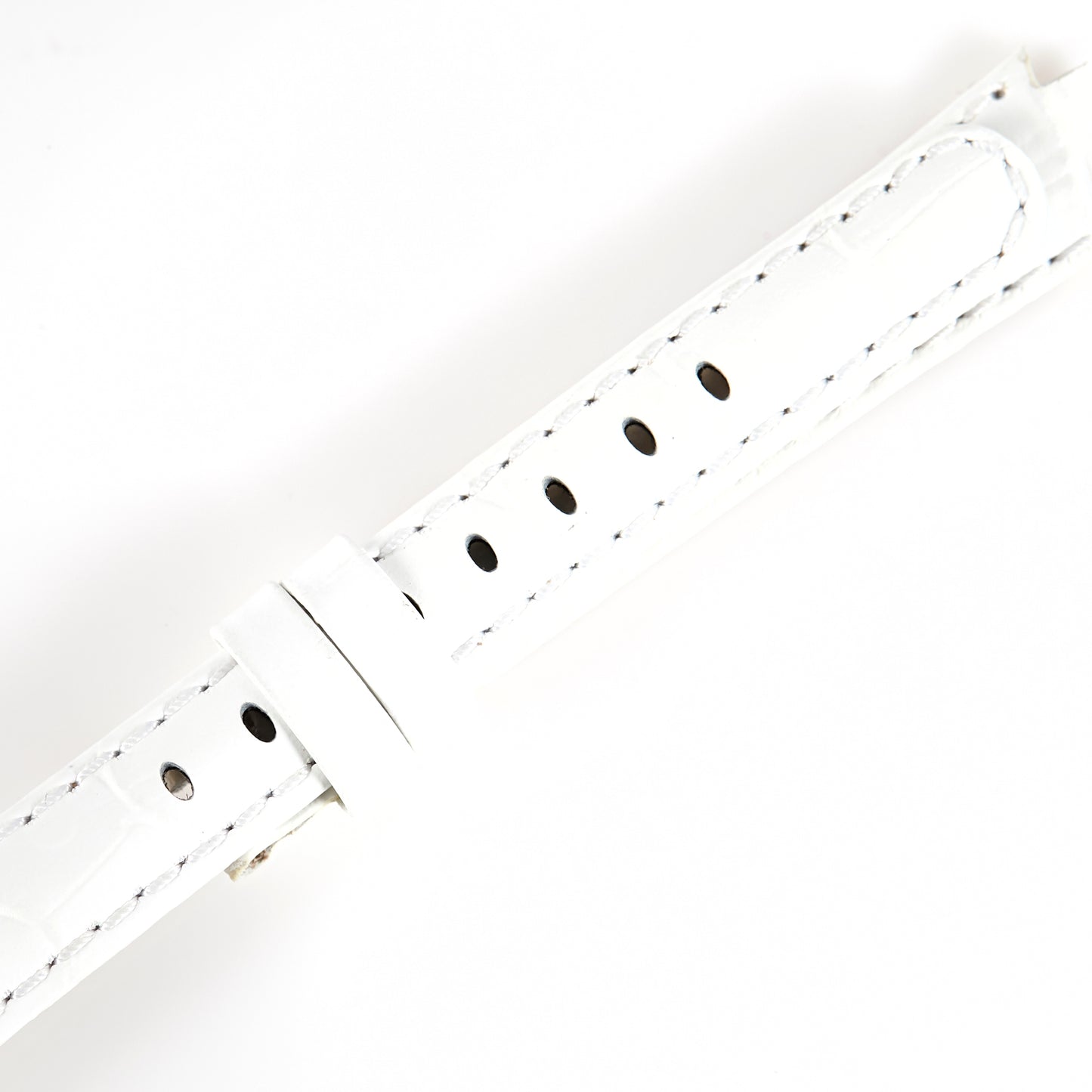 Ecclissi 13mm x 10mm notched to 7mm White Alligator Grain Ladies Leather Strap 22690