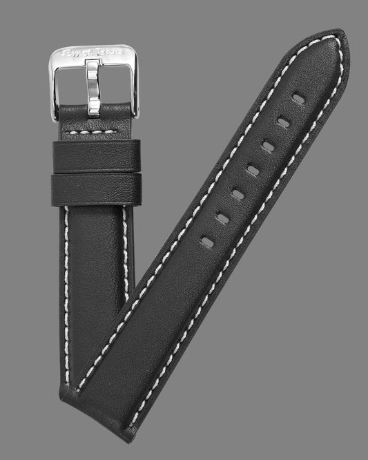 Ernst Benz 20mm x 18mm  Black Band w/ White Stitch and Original Buckle