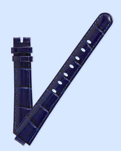 Ecclissi 15mm x 12mm notched to 8mm Dark Blue Alligator Grain Ladies Strap 80267