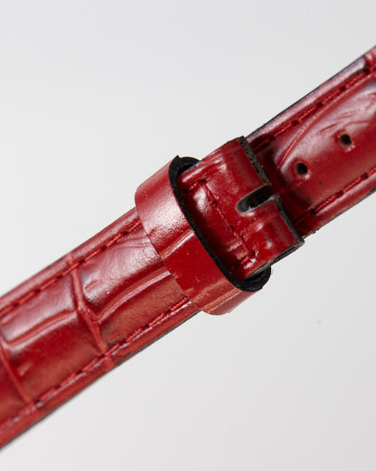 Ecclissi 14mm x 12mm Double Sided Red and Black Alligator Grain Strap 22630