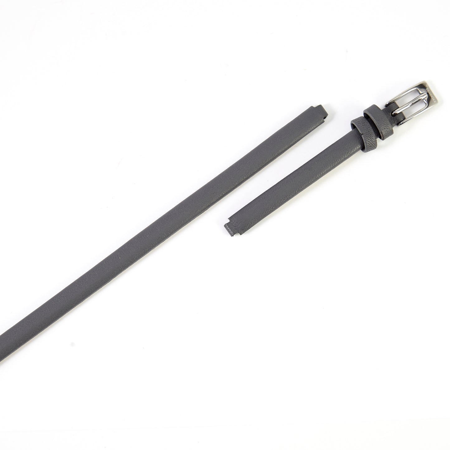 Pandora SW1157 Double Wrap Notched Gray Leather Strap with Steel Buckle 4mm x 6mm