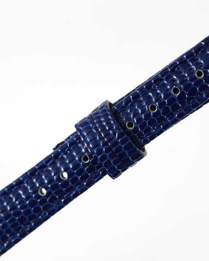 Ecclissi 12mm x 10mm Blue Leather Lizard Grain Strap 23510