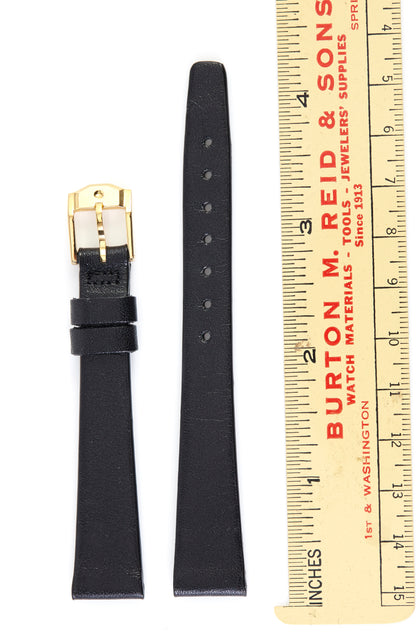 Movado Museum Black Smooth Leather Strap 14mm x 10mm