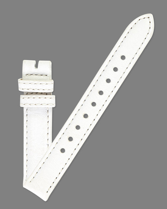 Ecclissi 12mm x 12mm Special Long Length White Leather Ladies Strap 23110 23115 23120