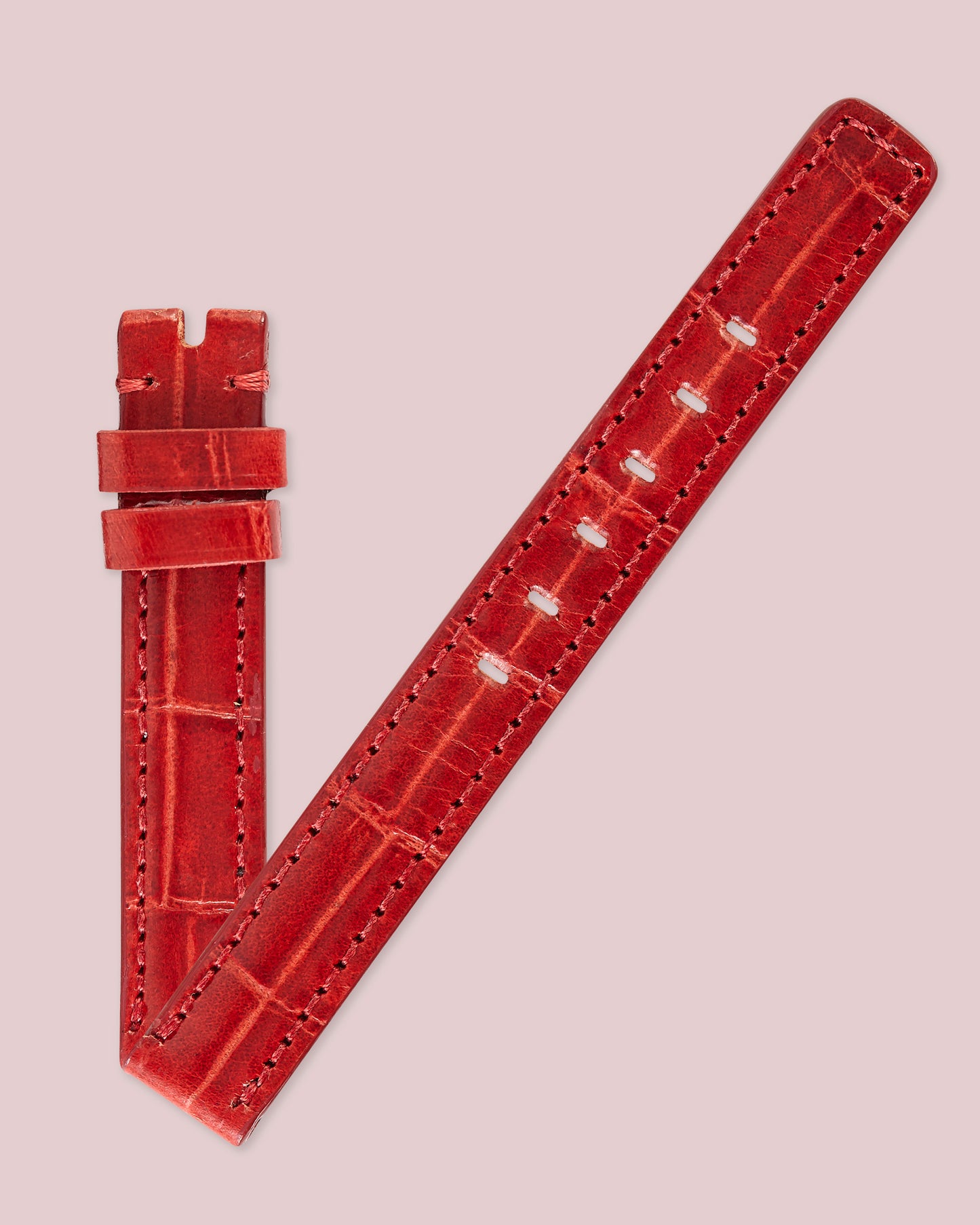 Ecclissi 12mm x 12mm Red Calfskin Leather Strap 21900