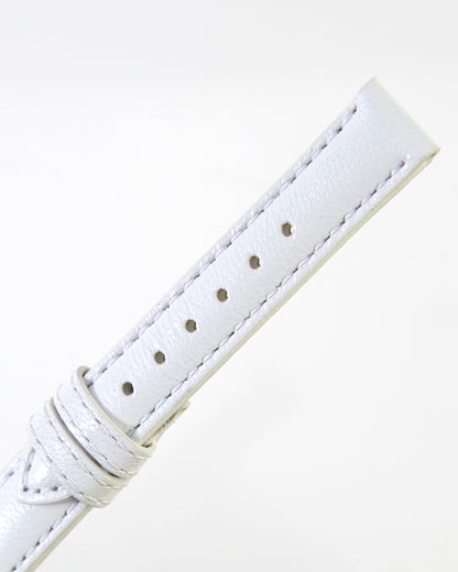 Ecclissi 12mm x 12mm White Leather Ladies Strap 23110 23115 23120