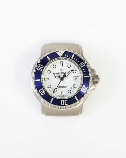 Zodiac Rare NOS Ladies 30mm Professional 200m Sports Diving Wristwatch Head Blue Bezel