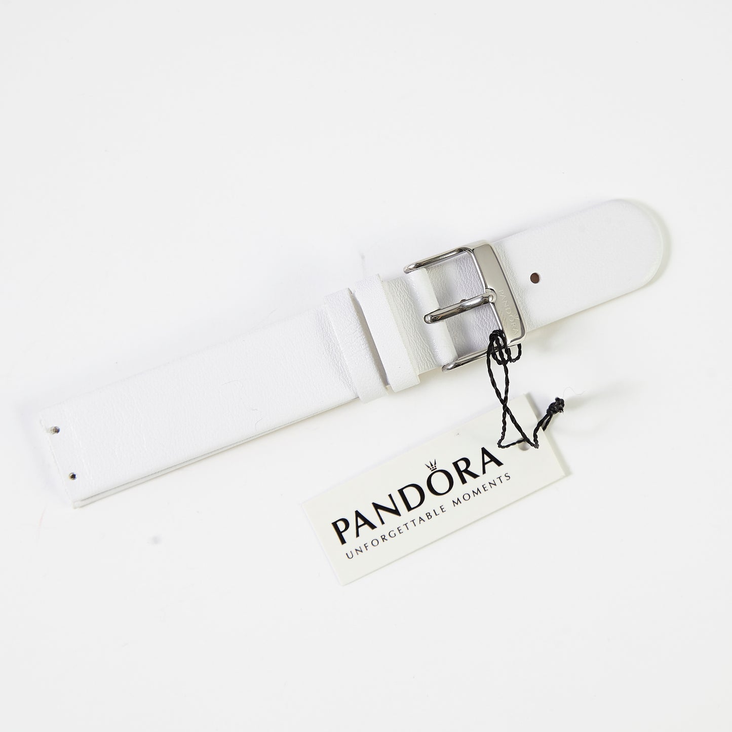 Pandora SW1091 Genuine White Leather Strap with Buckle 18mm x 18mm