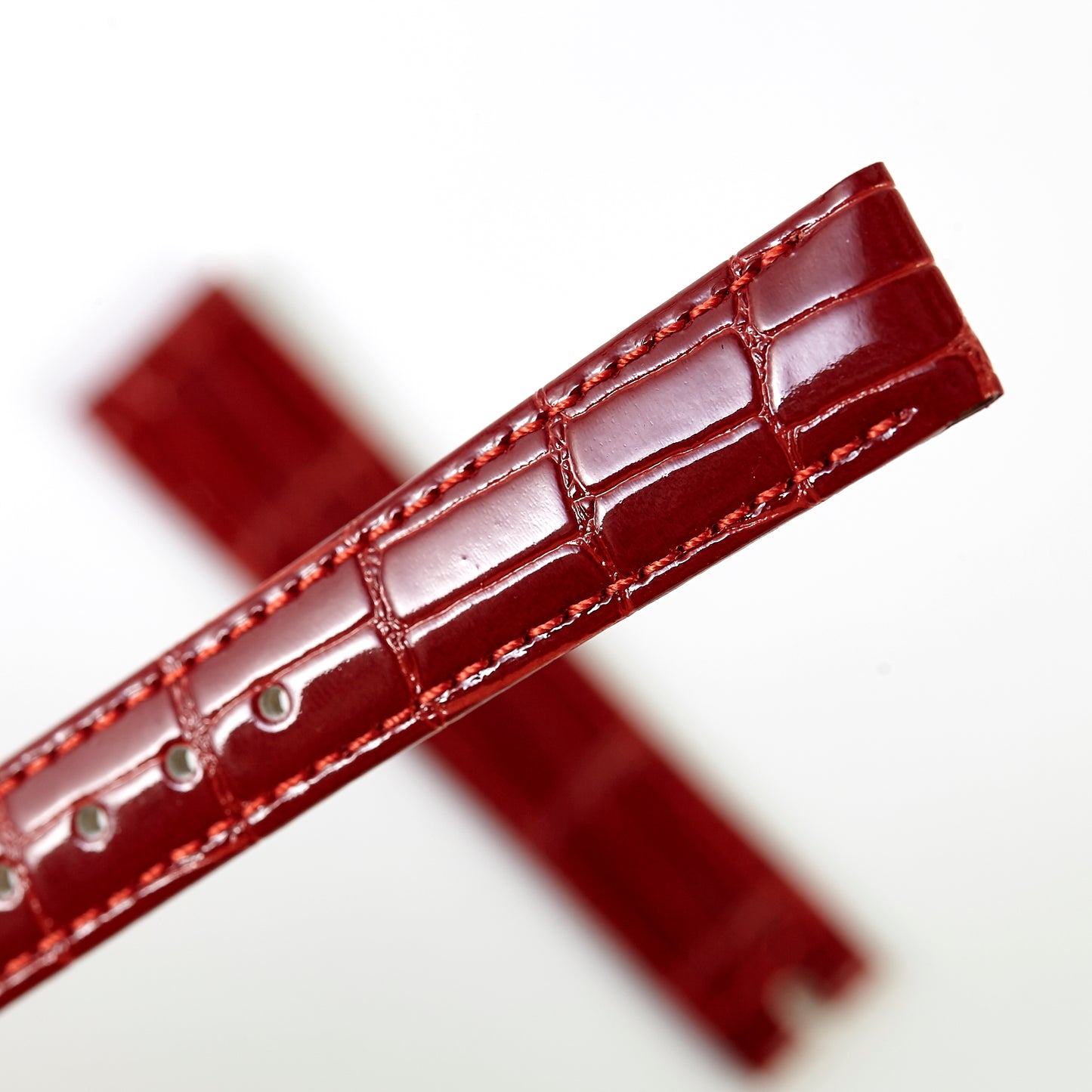 Ecclissi 14mm x 12mm Red Alligator Grain Leather Strap 21890