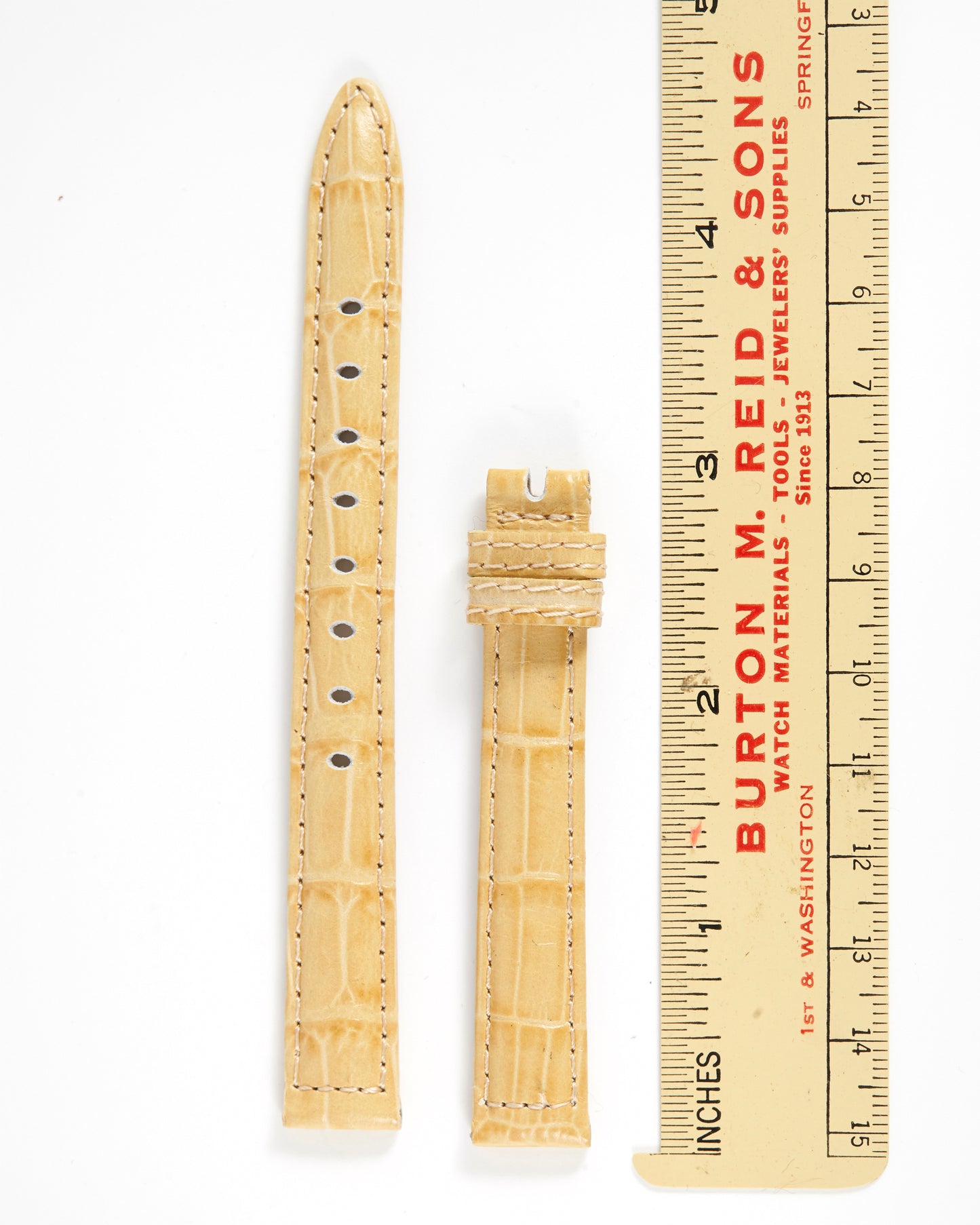 Ecclissi 12.5mm x 11mm Tan Alligator Grain Leather Strap 22910