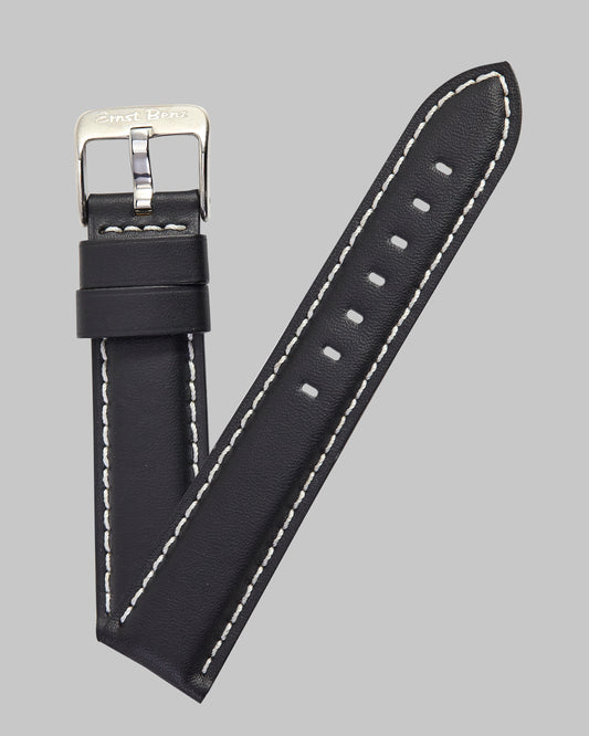 Ernst Benz 20mm x 18mm Black Band w/ White Stitch and Original Buckle