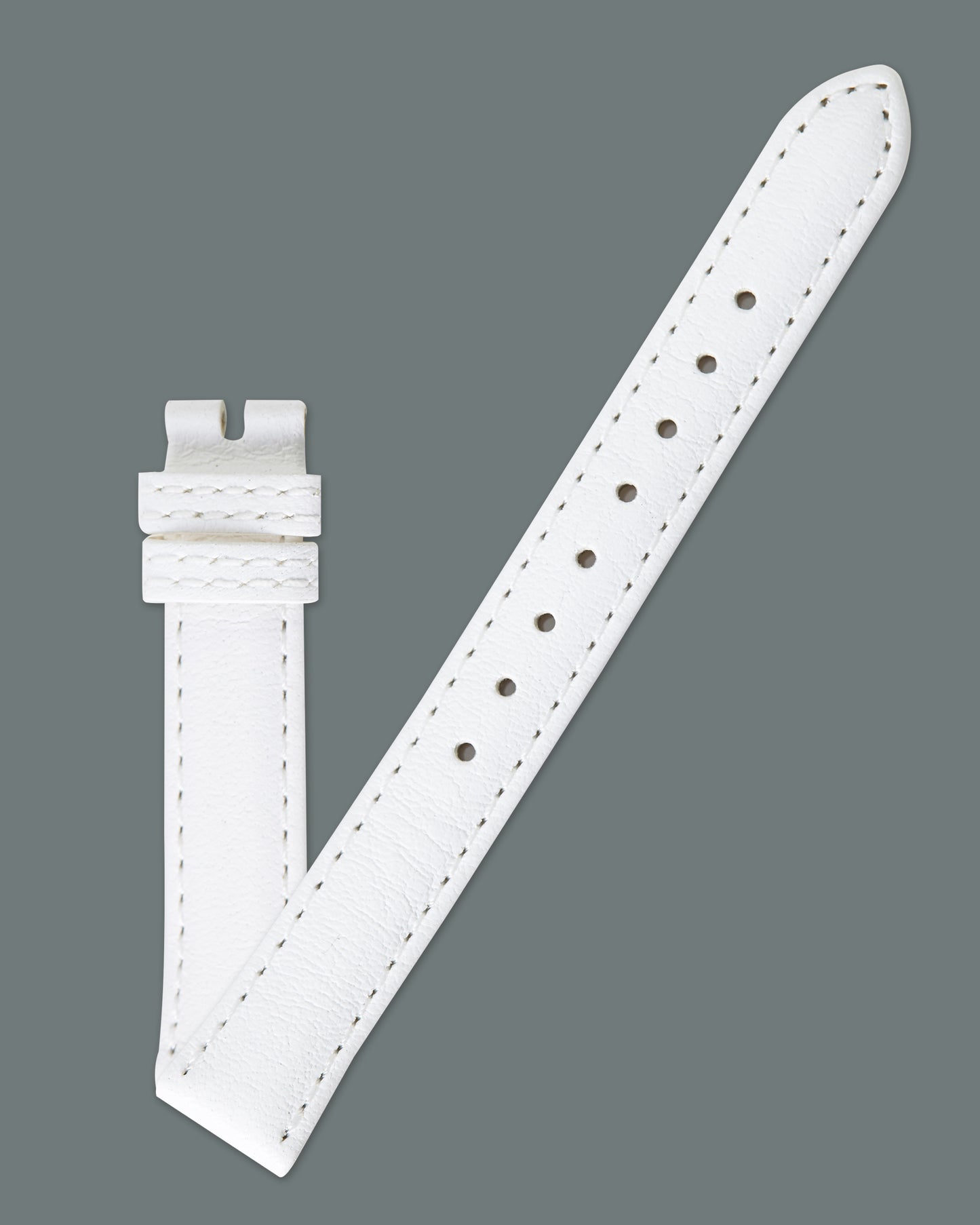 Ecclissi  12.5mm x 11mm White Leather Strap 23800 23805 23810