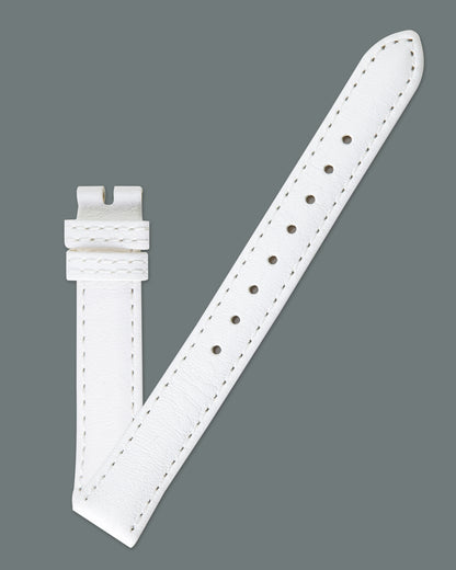 Ecclissi  12.5mm x 11mm White Leather Strap 23800 23805 23810