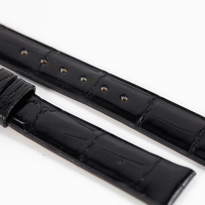 Patek Philippe Original OEM Shiny Black Flat Alligator Watch Strap 16mm x 14mm