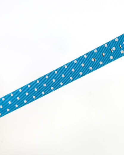 Ecclissi 12mm Light Blue Polka Dot Ribbon Leather Ladies One-Piece Strap 23180 23183