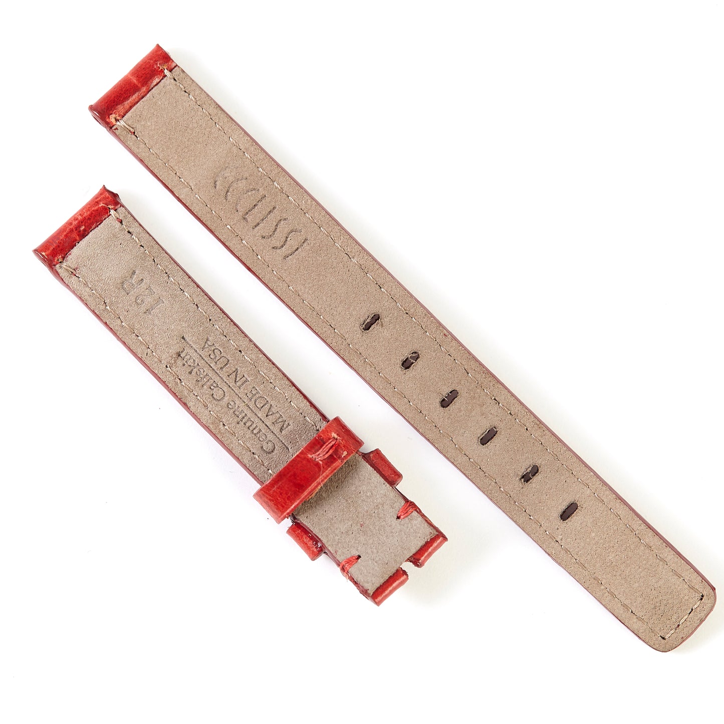 Ecclissi 12mm x 12mm Red Calfskin Leather Strap 21900