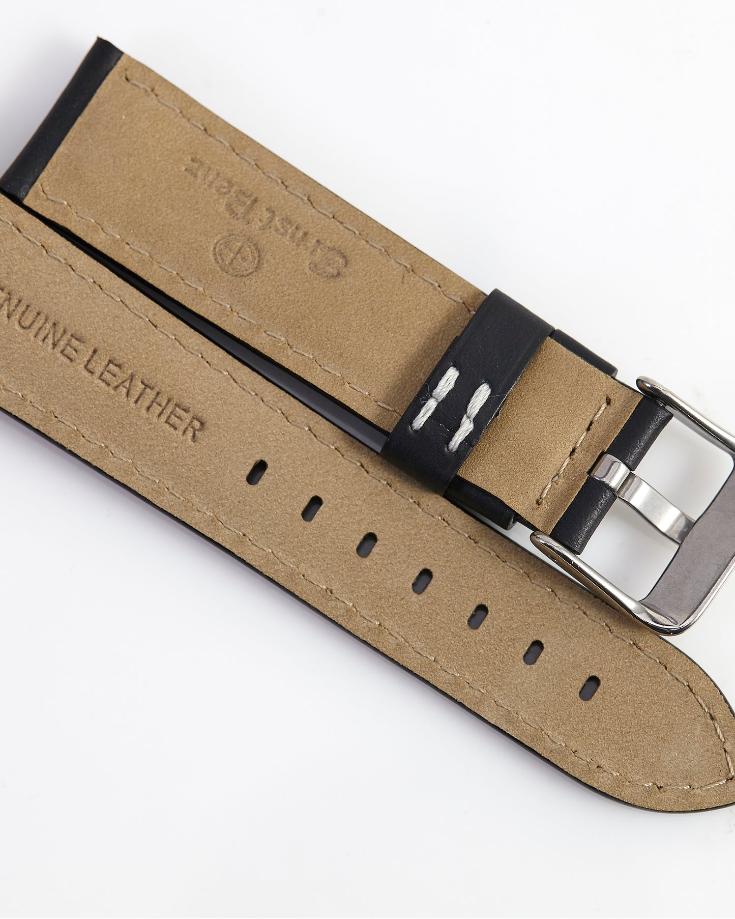 Ernst Benz 20mm x 18mm Black Band w/ White Stitch and Original Buckle