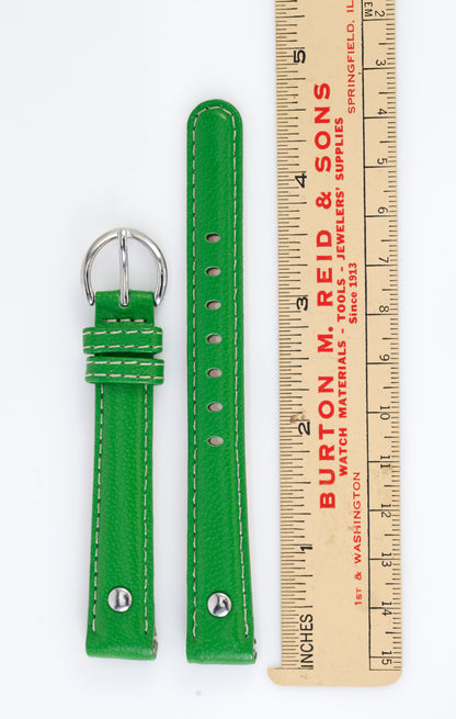 Ecclissi 14mm x 12mm Green Leather Strap original Buckle 23380