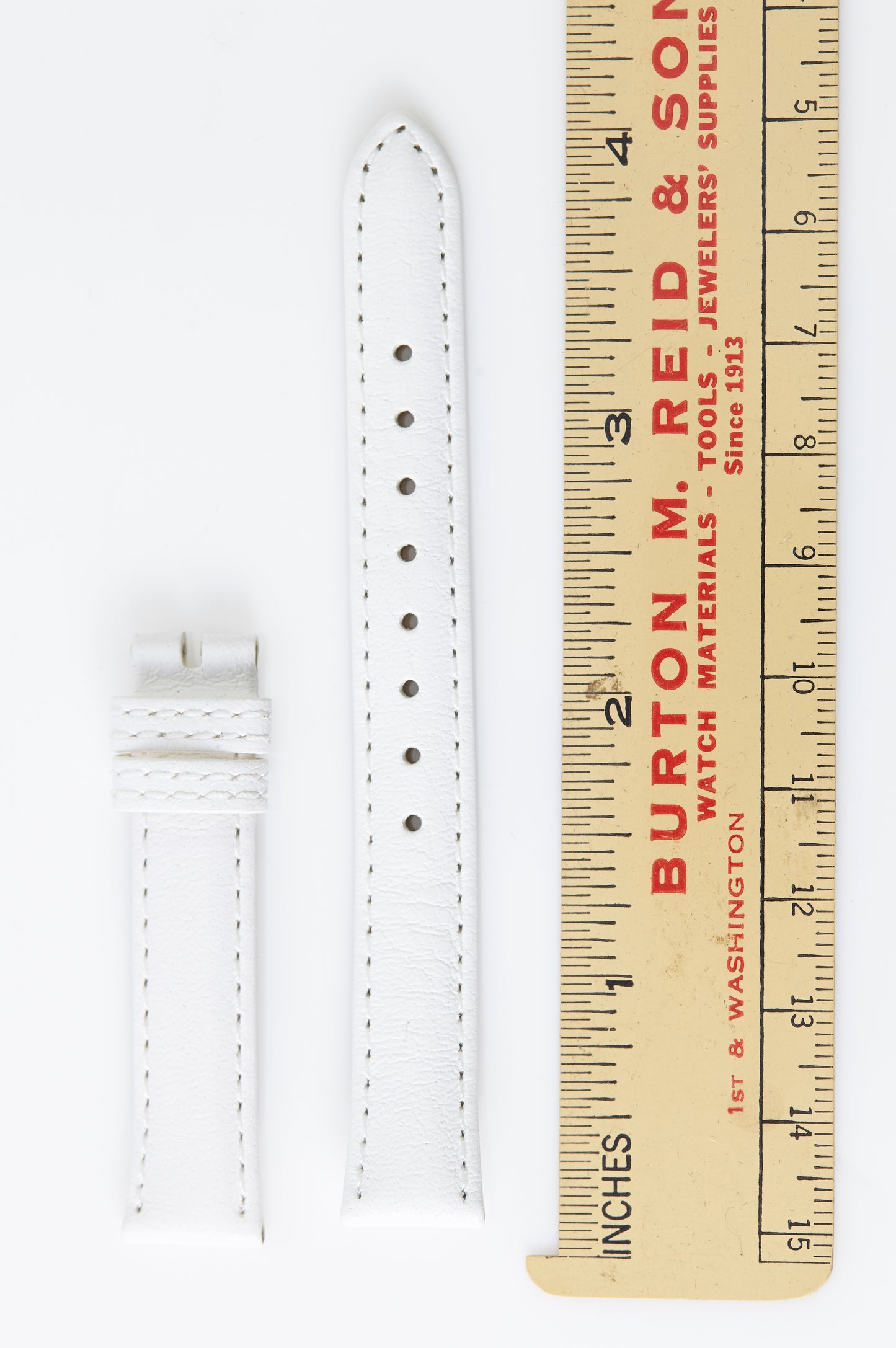 Ecclissi  12.5mm x 11mm White Leather Strap 23800 23805 23810