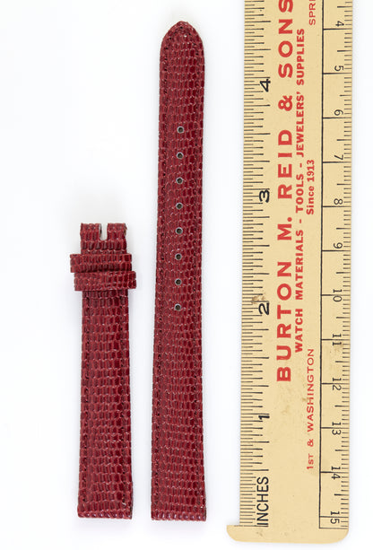 Ecclissi 12mm x 10mm Burgundy Leather Red Lizard Grain Strap 23510