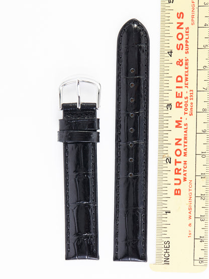 Ecclissi 16mm x 14mm Black Leather Strap original Buckle 23990