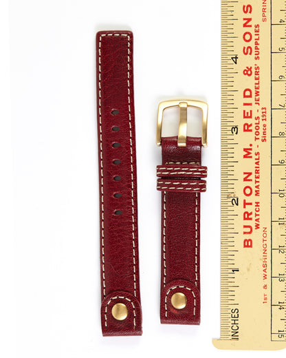 Ecclissi 14mm x14mm Burgandy Leather Strap original Buckle 80240 80245 80246