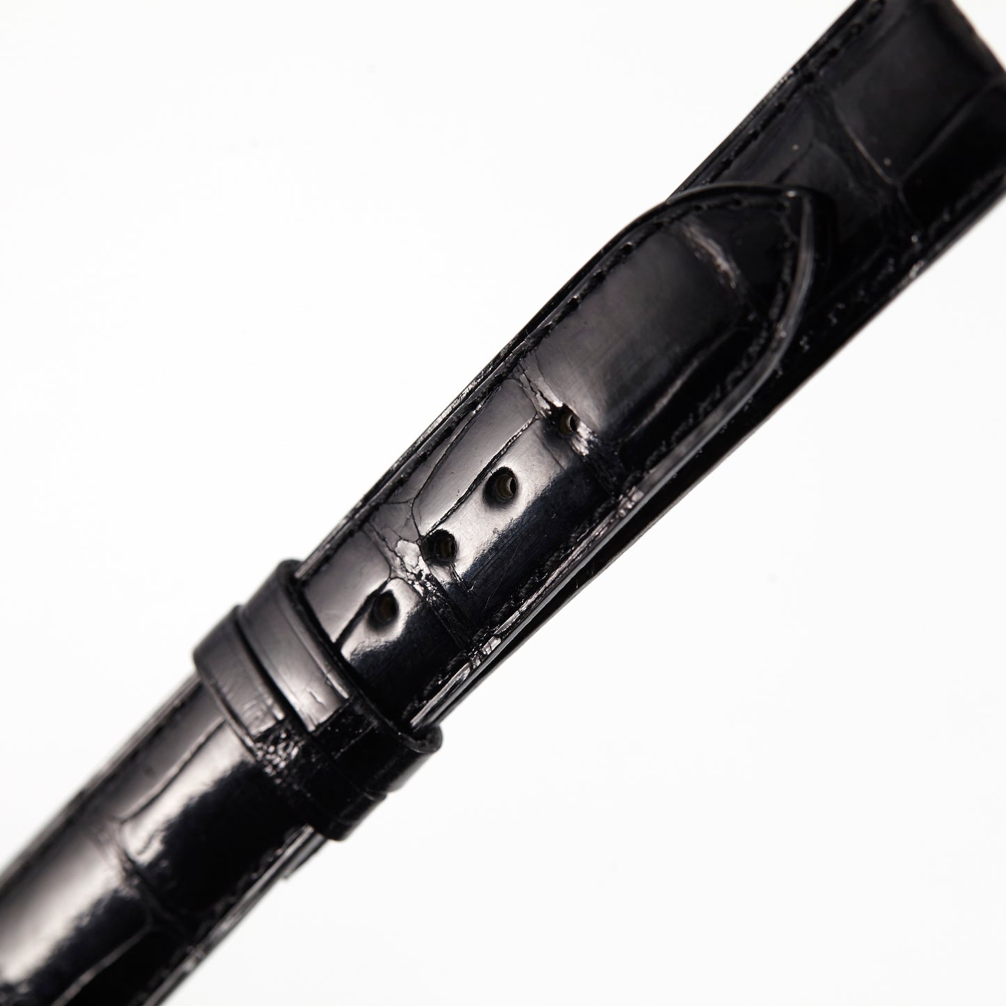 Patek Philippe Original OEM Shiny Black Padded Alligator Watch Strap 18mm x 16mm