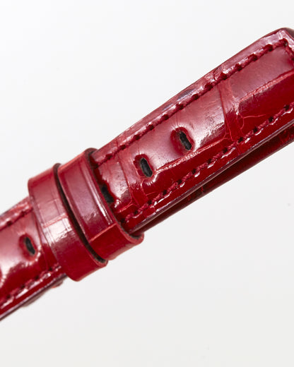 Ecclissi 12mm x 12mm Red Alligator Leather Strap 21900